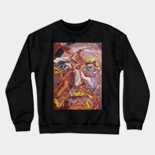 Abstract Expressionist Old Man Face 414 Crewneck Sweatshirt